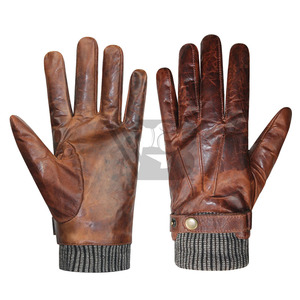 Hot Selling Winter Genuine Sheepskin Leather <b>Gloves</b> for Outdoor & Fishing Glow in Dark <b>Touchscreen</b> Friendly Factory Cheap Price - Product Image 6