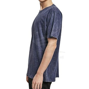 T-shirt pour homme en coton 100% de haute qualité, lavage à l'acide, logo personnalisé, respirant, col rond, coupe classique, meilleur prix en ligne, vente en ligne - Product Image 2