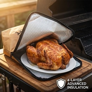 21 INCHES Durable BBQ tyvek paper Bag with Insulated Lining Eco Friendly Reusable Organizer for Meat Blanket Grill Accessories - Product Image 4