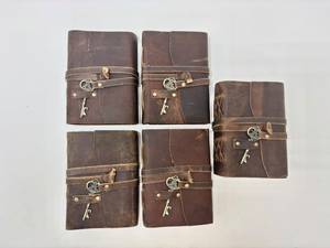 Handmade Leather <b>Journal</b> Vintage Lock Key Deckle Edge Paper Sewing Binding Rustic Travel Diary for <b>Writing</b> Sketching Gifting - Product Image 2