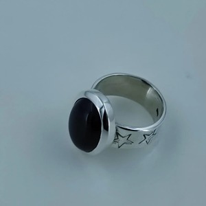 Black Onyx <b>Ring</b> 925 Sterling <b>Silver</b> Handmade Boho <b>Statement</b> Promise <b>Ring</b> for Women Natural Oval Black Onyx <b>Ring</b> July Birthstone - Product Image 1
