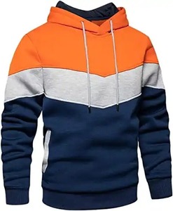 Custom Men's Pullover Hoodie Gray French Terry Fleece <b>Sweatshirt</b> White Hood Kangaroo Pocket 100% Cotton Long Winter Loose Fit - Product Image 3