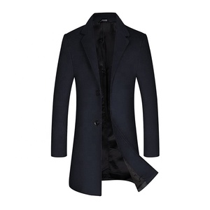 Abrigo Largo de Lana Negra para Mujer, Cierre de un Solo Botón, Solapa con Muescas, Ropa de Invierno Formal - Product Image 4