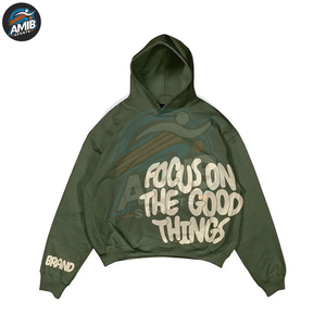 Sudaderas con Estampado Puff de Primera Calidad Hechas a Medida, Sudaderas Básicas de Invierno de Felpa Gruesa, Sudaderas con Estampado Puff de Algodón Mezclado al por Mayor - Product Image 4