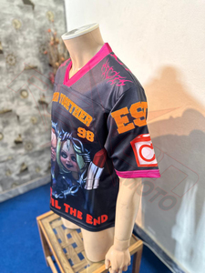 เสื้อยืดโอเวอร์ไซส์ผ้าตาข่ายสไตล์สตรีทแวร์แบบยูนิเซ็กซ์ เสื้อกีฬาแฟชั่นฮิปฮอป สั่งทำได้ ขายส่ง รับผลิตแบบ OEM ODM จำนวนมาก - Product Image 3