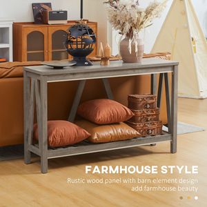 Consolle Rustica Stile Fattoria con Ripiano Grigio, in Legno Massello, Design Minimalista, Ideale per Ingresso e Hotel - Product Image 5