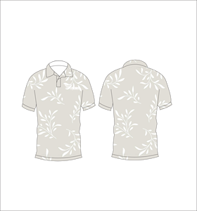 Polo Botánico Beige Personalizado, Transpirable, Ligero, Ropa Deportiva para Golf, Manga Corta, Sublimación, Prenda Casual - Product Image 3
