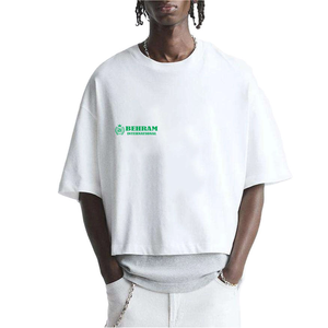 เสื้อยืดคอตตอนสีเทาตัวใหญ่พิมพ์ลายหนามสีดำสไตล์สตรีทสกรีนพิมพ์แขนสั้นคอกลมเสื้อเจอร์ซีย์ผู้ชาย - Product Image 5