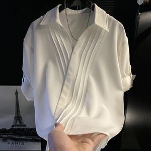 Nouveau T-shirt décontracté à manches courtes en coton tricoté imprimé pour homme - Style américain rétro coupe ample pour l'été - Product Image 5