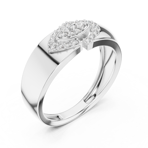CLASSIC LAB GROWN Round CUT DIAMOND <b>RING</b> SET 18KT SOLID WHITE Gold RHODIUM PLATED LUXURY Engagement Wedding DAILY OFFICE USE <b>MEN</b> - Product Image 4