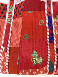 Bolso de Compras Reutilizable Ecológico, Ligero, de Seda Vintage Hecho a Mano, con Parte Superior Abierta, para Mujer, FABRICATEFIZZ, Bolso Étnico Indio - Product Image 3