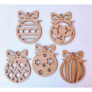 Adornos Navideños de Madera Cortados con Láser al por Mayor, Adornos Colgantes de Madera sin Terminar para Manualidades, Adornos Festivos para Decoración de Árboles de Navidad - Product Image 1