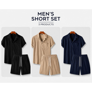 Tachtical Standard Men's Summer Casual Shirt And Shorts <b>Set</b> Breathable Lightweight Quick Dry Matching 2 Piece Outfit - Product Image 3