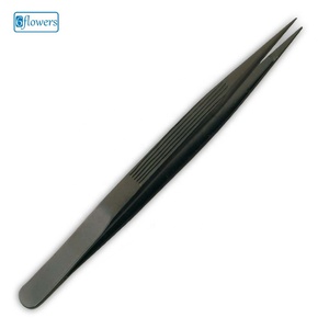 Pinzas para Cejas de Acero Inoxidable con Punta Puntiaguda en Color Negro, Certificación CE Clase I, Gran Venta - Product Image 1