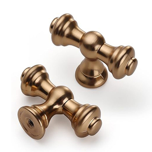 Perillas de latón cepillado para gabinetes de cocina, perillas para cómodas, perillas para cajones, perillas doradas para gabinetes, herrajes para gabinetes, perillas de zinc para cómodas, perilla en T - Product Image 2