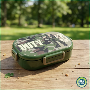 Lonchera CHAMPION, Lonchera Rectangular de Plástico con Diseño de Camuflaje, Libre de BPA, Compartimento Único, Portátil, Estilo Moderno, Talla M - Product Image 6