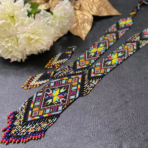 BLACK BEST SALE Chunky Ethnic Tribal Red &White Necklace Unique African Woman Necklace with earring FOR Party Gift Wedding - Product Image 4