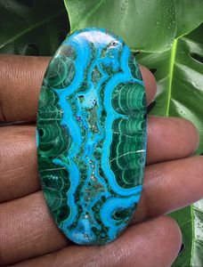 Lot de cabochons en pierre de chrysocolle malachite naturelle - Pierres précieuses en gros, lot de pierres précieuses en vrac et bijoux - Product Image 2