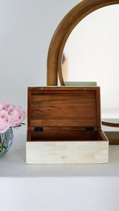 Boîte à bijoux en os, boîte artisanale en os incrusté et boîtes à bijoux en bois incrusté, boîtes de rangement décoratives personnalisées - Product Image 4