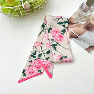 Nouveau Ruban Décoratif en Twill à Motif Floral Coréen 2026 pour Femme – Petit Foulard, Ruban de Fixation pour Sac, Bandeau pour Cheveux - Product Image 3