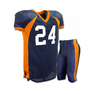 Ensemble de maillots de football américain Patriots, imprimé orange et vert, pantalon respirant, équipement de performance, col en V, manches courtes, pour hommes adultes - Product Image 3