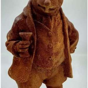 Statue rustique du M. Rat, fournitures de jardin, décoration en fonte de fer avec finition rouille, sculpture de lapin de Pâques - Product Image 5