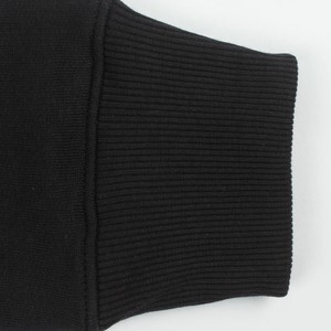 Sudadera con Capucha Negra para Hombre, Cierre de Cremallera, Corte Regular, 100% Algodón Felpa, Informal, Otoño, Manga Larga, Color Sólido, Diseño Tejido - Product Image 3