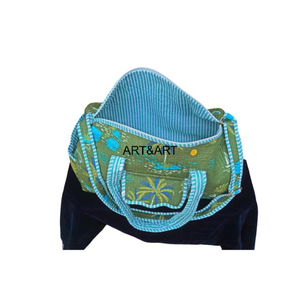 Sac de voyage décontracté matelassé en coton personnalisé, imprimé floral sans couture, sac à langer matelassé léger grande capacité pour maman - Product Image 6