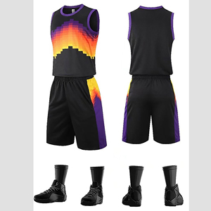 Uniformes de baloncesto personalizados al por mayor, último diseño, transpirables, sublimados, conjunto de camiseta y pantalones cortos de baloncesto. - Product Image 4