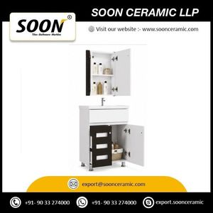 Cocoa Collection Classic Design <b>Rectangle</b> <b>Wall</b>-Mounted Ceramic Basin Bathroom Vanity Table <b>Mirror</b> Included PVC Material Water - Product Image 4