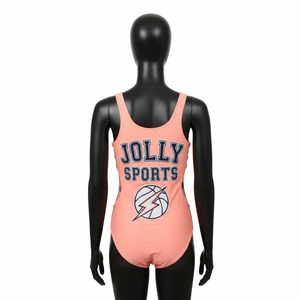 Maillot de bain une pièce pour femme en tissu polyester et élasthanne doux, avec empiècements en mesh respirant, impression de logo personnalisée. - Product Image 2