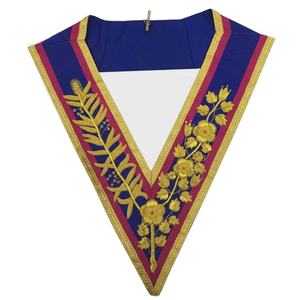 ปลอกคอเครื่องราชอิสริยาภรณ์แบบเมสัน ดีไซน์ยอดนิยม คุณภาพสูง ผลิตจากกำมะหยี่พรีเมียม แฟชั่น รักษ์โลก ปักด้วยด้ายทอง พร้อมเข็มกลัดแม่เหล็ก - Product Image 1