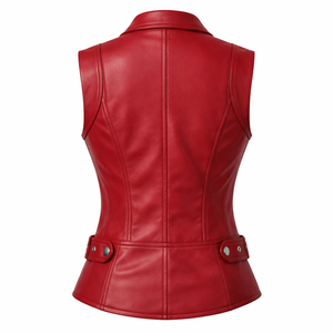 Chalecos de Cuero Rojo para Mujer, Personalizados y de Primera Calidad al por Mayor - Fabricante de Diseños Personalizados de Alta Calidad Disponibles - Product Image 2
