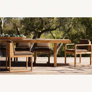 Rectangular <b>table</b> made of teak wood with a simple modern style, suitable for outdoor use in the <b>garden</b> - Product Image 6