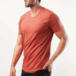 เสื้อยืดผู้ชายคอวี ดีไซน์ใหม่ 100% ผ้าฝ้ายออร์แกนิค คุณภาพสูง ราคาส่ง คุ้มค่าที่สุด - Product Image 5