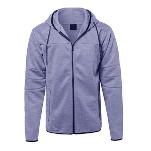 Men's Hooded Zip-Up Sweatshirt Regular Fit Solid Color Casual French Terry 100% Polyester Cotton Breathable Autumn Wear <b>Hoodies</b> - Product Image 1
