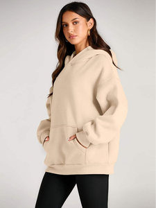 Sudadera con Capucha Extra Grande de Forro Polar para Mujer, Otoño-Invierno, con Logotipo Personalizado en la Parte Delantera, Cálida, 100% Algodón, Ecológica, de Secado Rápido - Product Image 2