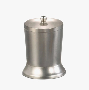 Wholesale Brushed Silver Stainless Steel Eco-Friendly Lidded Cylinder Storage <b>Jar</b> Canister Modern <b>Bathroom</b> Vanity Accessory - Product Image 2