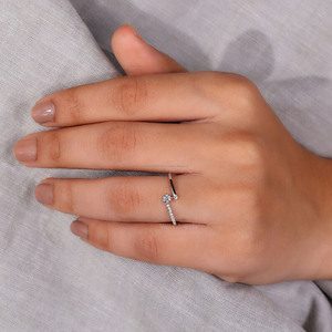 Dainty Women's 14K Solid Gold Lab Grown Diamond Wedding Band IGI Certified Lab Created Diamond Ring Enhancer Her Perfect Wedding - Product Image 6