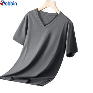 T-shirts tendance pour hommes, grande taille, 100% coton, col en V, imprimés, manches courtes, respirants, été - Product Image 2