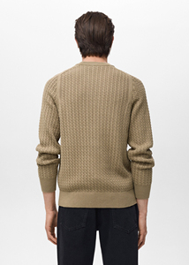 Classic Men Knitted Sweater 100% Cotton Warm Feel Soft Touch Modern Fit Everyday Winter Layering Comfortable Durable High - Product Image 2