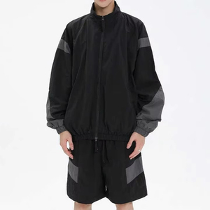 OEM <b>Wind</b> <b>Breaker</b> Plus Size Sets Windproof Men Polyester Nylon Windbreaker Short Tracksuit Zipper Jackets and Shorts 2 Pcs Set - Product Image 5