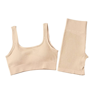 Conjunto de Yoga para Mujer Talla Grande, Cintura Alta, Sólido, Bra Deportivo y Leggings, Ropa Deportiva para Gimnasio, Fitness, Transpirable, Sin Costuras, Secado Rápido - Product Image 1