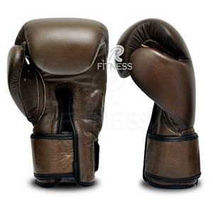 Gants de boxe en cuir de vachette pour hommes, fermeture auto-agrippante, antidérapants, teintes métalliques, personnalisables, équipement de fitness RC, équipement d'arts martiaux - Product Image 2