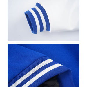 Custom Logo Outdoor Jackets OEM Customized Design Leather Fabric <b>Covered</b> <b>Buttons</b> Varsity Jackets For Men's - Product Image 6