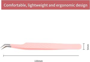 Pince à épiler professionnelle en acier inoxydable à pointe en fibre pour extensions de cils de volume - Product Image 4