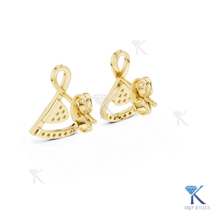 <b>Ribbon</b> Stud Earrings Butterfly 14K 18K Solid Gold Fine Women Minimalist <b>Wedding</b> Party Jewelry Manufacturer - Product Image 3