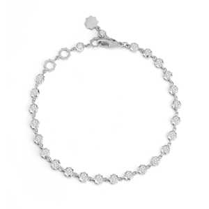 Pulsera de tenis de diamantes con corte brillante redondo, oro de 14k y 18k, engaste de bisel con diseño de espiga, eslabones geométricos, estilo vintage, cadena apilable, venta al por mayor - Product Image 3
