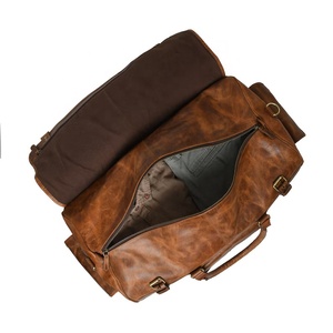 Sacs de voyage de luxe en cuir véritable pour la nuit et le week-end, fabriqués sur mesure, grande capacité, avec fermeture éclair - Product Image 3