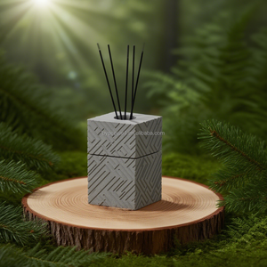 200ml tùy chỉnh lớn vuông hương liệu khuếch tán bê tông chai sang trọng rỗng trang trí chai sậy khuếch tán cơ sở Jar cho khách sạn - Product Image 3